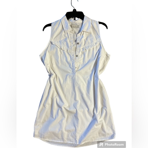 Abercrombie & Fitch White Cotton Shirt Dress Size Medium - Picture 1 of 9